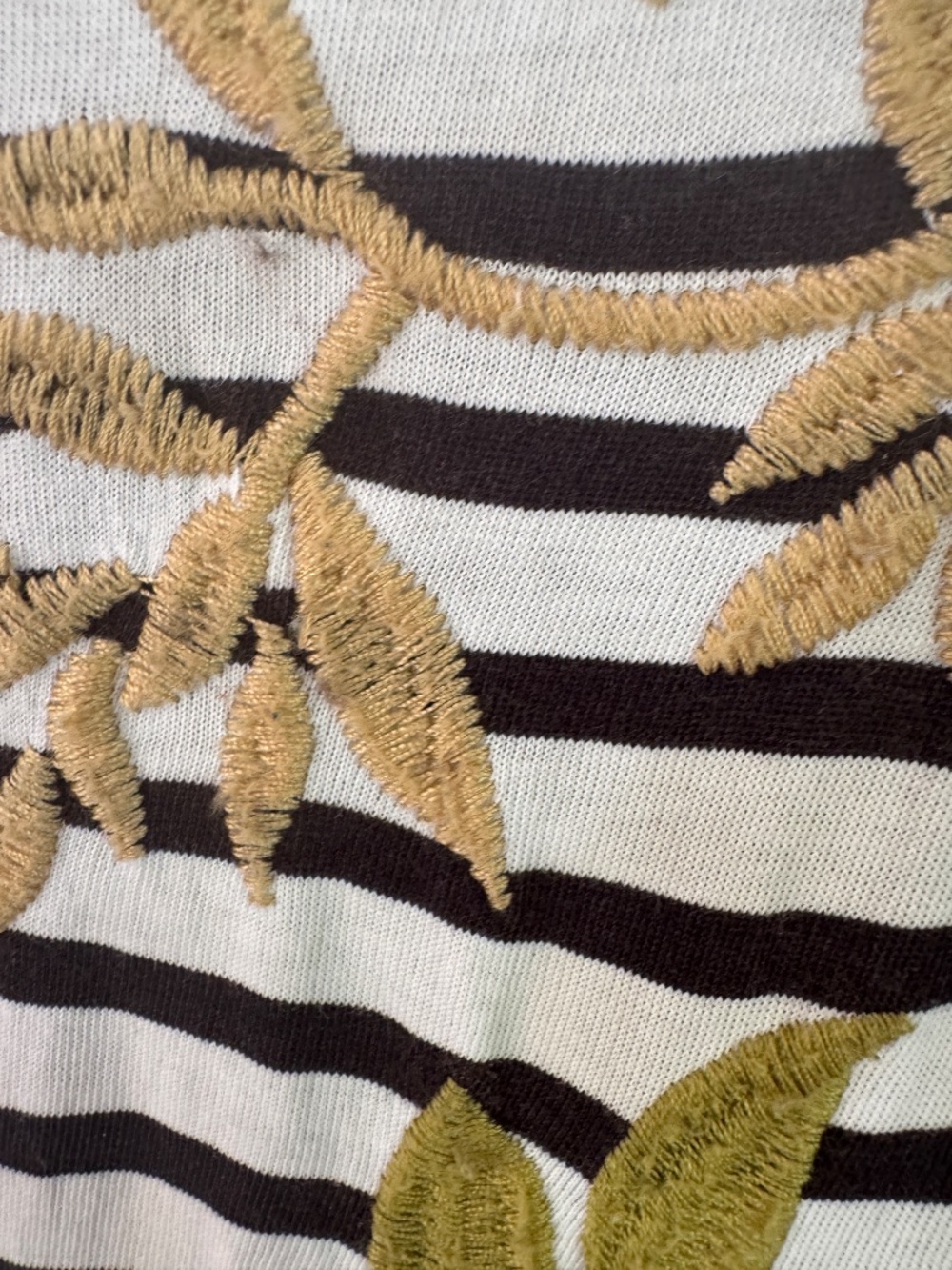 Johnny Was Embroidered Striped T shirt Dress - Picture 9 of 16